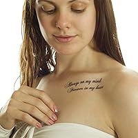 10 x Always on my mind Forever in my heart - Black Temporary Skin Tattoo lettering (10)