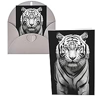 KHiry Greeting Cards with Envelopes Blank Greeting Card Thank You Card White Tiger Folding Blank Card Note Cards for Party Holiday Blank Greeting Note Cards 8