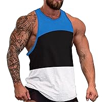 Estonian Flag Men's Workout Tank Top Casual Sleeveless T-Shirt Tees Soft Gym Vest for Indoor Outdoor