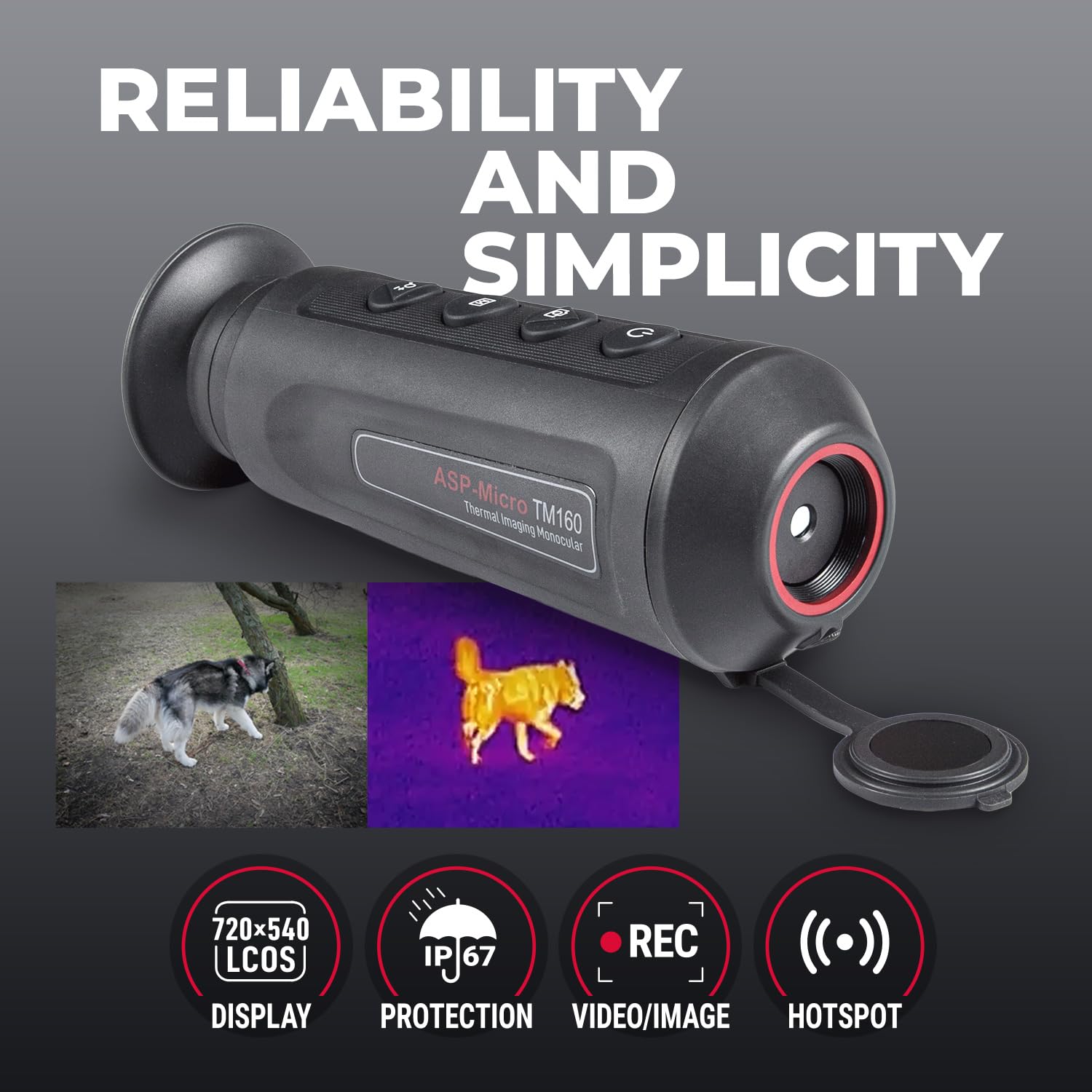 AGM Global Vision Asp-Micro TM160 Short Range Thermal Imaging Monocular with Heat Vision for Hunting, High-Sensitivity Infrared monocular with Distance Measurement and Wi-Fi Hotspot 6.3 × 2.4 × 2.2