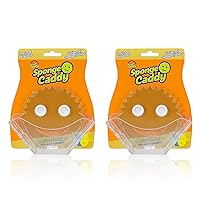 Scrub Daddy Sponge Holder - Sponge Caddy- Suction Sponge Holder, Sink Organizer for Kitchen and Bathroom, Self Draining, Easy to Clean Dishwasher Safe, Universal for Sponges and Scrubbers - 2 pack