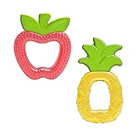 AquaCool Water-Filled Baby Teether, Cools & Massages Sore Gums, BPA Free, Pineapple and Apple, 2 Pack, 3m+