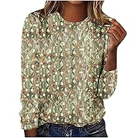 Ceboyel Womens Long Sleeve Tee Tops Floral Print Tshirts Shirts Round Neck Blouses Tunic Trendy Fall Clothes 2023