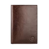 Maxwell Scott - Mens Luxury Leather Tall Billfold Jacket Dress Wallet for Pocket - Made in Italy - The Pianillo Dark Brown