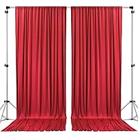 AK TRADING CO. 10 feet x 8 feet IFR Polyester Backdrop Drapes Curtains Panels with Rod Pockets - Wedding Ceremony Party Home Window Decorations - RED