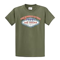 What Happens in Vegas Stays in Vegas Las Vegas T-Shirt Funny Vacation Visit Slogan Tee-Military-Small