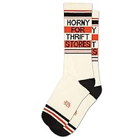 Gumball Poodle HORNY FOR THRIFT STORES Unisex Crew Socks (Made in the USA)