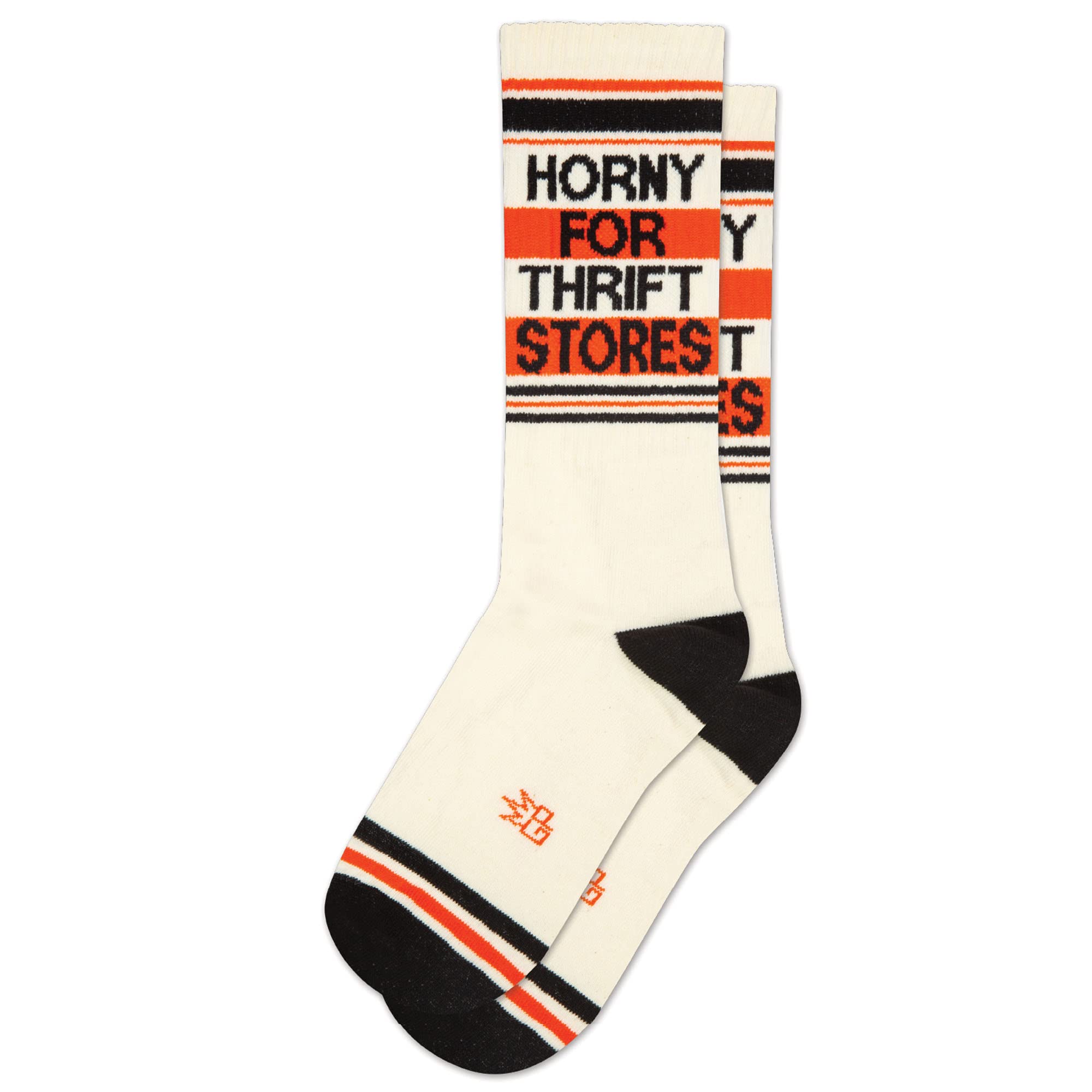 Gumball Poodle HORNY FOR THRIFT STORES Unisex Crew Socks (Made in the USA)