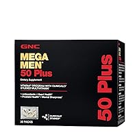 GNC Mega Men 50 Plus Vitapak | Antioxidants, Heart Health, Prostate Health, and Mental Sharpness | 30 Count