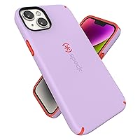 Speck iPhone 15 Plus & 14 Plus Case - Slim Phone Case with Drop Protection, Scratch Resistant with Soft Touch for 6.7 inch iPhone - Dual Layer Case, Spring Purple/Energy Red CandyShell Pro