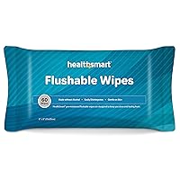60 Count Flushable Wipes, Gentle on Sensitive Skin, Easily Disintegrates, Alcohol-Free Wipes for Adults or Babies, FSA & HSA Eligible