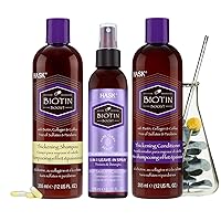 HASK Biotin Thickening Set: 1 Biotin 5-in-1 Leave In Conditioner Spray and 1 Biotin Shampoo and Conditioner Set