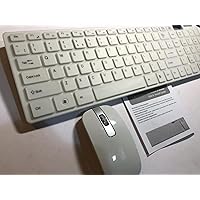 White Wireless Keyboard and Mouse + Number Pad Set for HP All-in-one PC