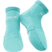 Relief Genius Cold Therapy Socks with Reusable Gel ice Packs - Achieve Relief from Sprains, Muscle Pain, Bruises, Swelling, Edema, Chemotherapy, Arthritis, Post Partum Foot (Blue, Small/Medium)
