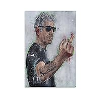 FGRID Anthony Bourdain Art Abstract Anthony Bourdain Poster Canvas Painting Posters And Prints Wall Art Pictures for Living Room Bedroom Decor 16x24inch(40x60cm) Unframe-style
