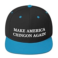 Make America Chingon Again Hat (Embroidered Flat Bill Snapback) Mexican MAGA Parody, Mexico Chingar Trump Cap