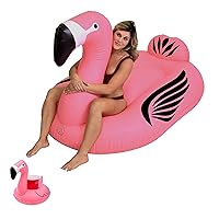 GoFloats Giant Inflatable Pool Floats - Choose Unicorn, Dragon, Flamingo, Swan, or Bull - Includes Drink Float