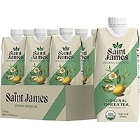 Saint James Iced Tea | Original Organic Green Tea | Organic, Non-GMO Green Tea, 12 Pack (16.9oz each)