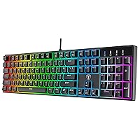 RGB Mechanical Gaming Keyboard, 104 Keys USB Wired Keyboard with 20 True Backlit Modes, Clicky Blue Switches, 100% Anti-Ghosting - Waterproof Mechanical Keyboard for Windows PC/MAC Games