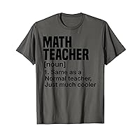Math Teacher Funny Definition First Day of school Teachers T-Shirt