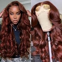 Beauty Forever Reddish Brown Lace Front Wig 13x4 Body Wave Human Hair Wigs for Women,22 inch Brazilian Remy Hair Copper Red Color Body Wave Lace Frontal Wig Pre Plucked with Baby Hair