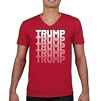 Trump Fade V-Neck T-Shirt Donald My President 45 47 MAGA First Make America Great Again Republican Conservative Tee