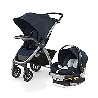 Bravo 3-in-1 Trio Travel System, Quick-Fold Car Seat and Stroller Combo with KeyFit 30 for Infant | Brooklyn/Navy