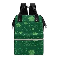 St. Patrick's Day Horseshoe Clover Casual Travel Laptop Backpack Fashion Waterproof Bag Hiking Backpacks Black-Style