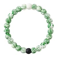 Lokai Hawaiian Silicone Beaded Bracelets for Women & Men, The Surf Collection - Ohana Beach Jewelry Fashion Bead Bracelet with Black & White Beads - Ring Bangle Slide-On Style for Comfortable Fit
