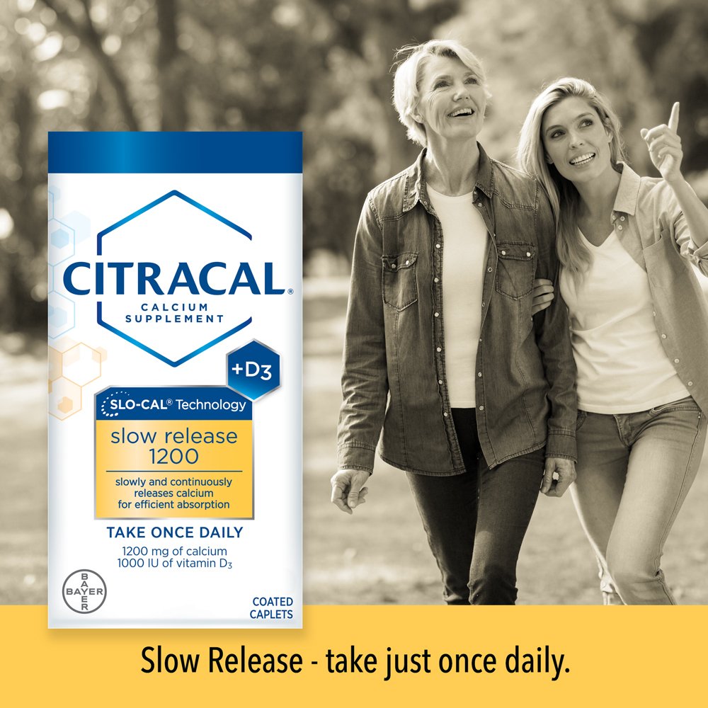 CITRACAL Slow Release 1200, 1200 mg Calcium Citrate and Calcium Carbonate Blend & Nature's Bounty Advanced Hair, Skin & Nails