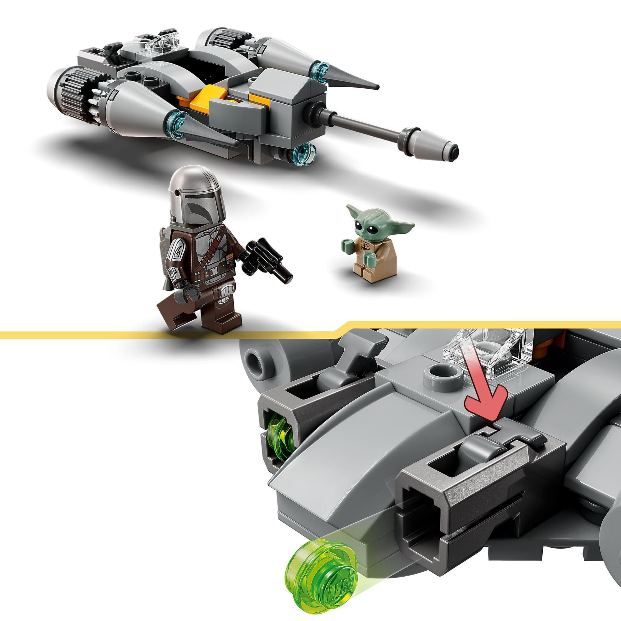 LEGO Star Wars The Mandalorian’s N-1 Starfighter Microfighter 75363 Building Toy Set for Kids Aged 6 and Up with Mando and Grogu 'Baby Yoda' Minifigures, Fun Gift Idea for Action Play