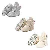 Zutano Cotton Baby Booties with Gripper Soles, Soft Sole Stay-On Baby Shoes, Bundle, 12M