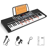 Vangoa VGK611 Electronic Piano Keyboard, 61 Light Mini Keys with 3 Teaching Modes, Digital Keyboard, 350 Tones, 350 Rhythm, 30 Demos for Beginners, Black