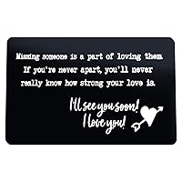 Engraved Metal Wallet Card for Boyfriend Best Friends Long Distance Relationship Gift Valentines Day Gifts for Men Women Christmas Birthday Graduation Gift Military Soldier Deployment Gift Truck Gifts