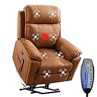 Large Power Lift Chair with Massage and Heat for Elderly Recliner, Brown