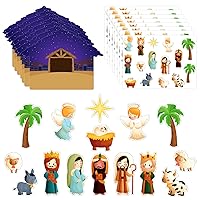 Christmas Nativity Stickers 12 Sets Nativity Scene Stickers for Kids Nativity Set Religious Christmas Stickers Religious Nativity Crafts for Kids Christmas Party Favors Party Game