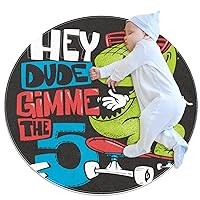 Round Rug Crocodile Baby Play Gym Mat Playmat Activity Gym Floor Mat for Toddler Kids Soft Sleeping Mat 31.5x31.5 inches