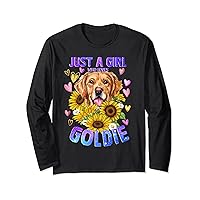 Cute Golden Retriever Dog Loving Girl Puppy Lover Woman Long Sleeve T-Shirt