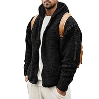 Mans Fuzzy Sherpa Jacket Fleece Cardigans Full Zip Hoodies Sweatshirt Thermal Coat Men's Outerwear Jackets & Coats