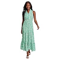 London Times Women's Easy Feminine Versatile Smocked Waist Ruffle Neckline