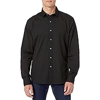 Bugatchi Men's Long Sleeve Point Collar Shaped Woven