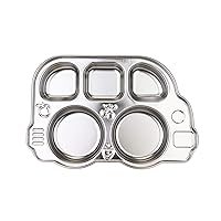 Innobaby Stainless Bus Plate, The Original, Rust Free, Safe Divided Platter, Mom Invented Fun Shape Plate Din Din SMART for Babies, Toddlers and Kids, BPA Free Plate