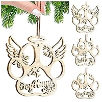 Christmas Paw Ornament Pendant Decoration -Dog Cat and Snow Customized Decoration Gift for Pet Lovers Navidad New Year 2022 (Angel Wings 1psc)