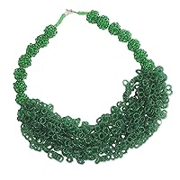 NOVICA Recycled Glass Beaded Necklace, 20.5
