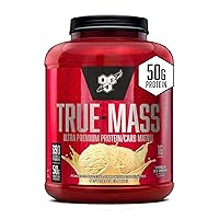 TRUE-MASS Weight Gainer, Muscle Mass Gainer Protein Powder, Vanilla Ice Cream, 5.82 Pound