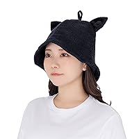 Clearstone Animal Sauna Hat, Sauna Hat, Hat, Cap, Cat, Black Cat, Cute, Women's Black