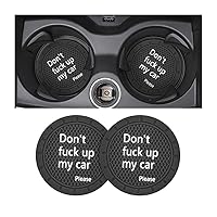 8sanlione Cup Holder Coasters, 2.75 Inch Non-Slip PVC Insert Coaster, Anti-Scratch Auto Cup Mats for Women Men, Vehicle Interior Accessories Universal for Car, SUV, Truck (D Black/2PCS), 2 Pack