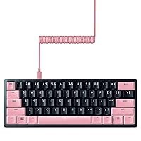 Razer PBT Keycap + Coiled Cable Upgrade Set: Durable Doubleshot PBT - Universal Compatibility - Keycap Removal Tool & Stabilizers - Tactically Coiled & Designed - Braided Fiber Cable - Quartz Pink