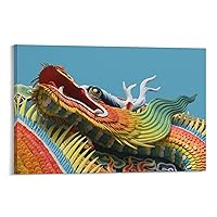 Oriental Decorative Art Wall-color Dragon Sculpture Poster-canvas Wall Art Decorative Painting Livin Canvas Painting Posters And Prints Wall Art Pictures for Living Room Bedroom Decor 20x30inch(50x75