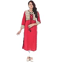 Women's Long Dress Indian Casual Tunic Choli Frock Suit Maxi Dress Red Color